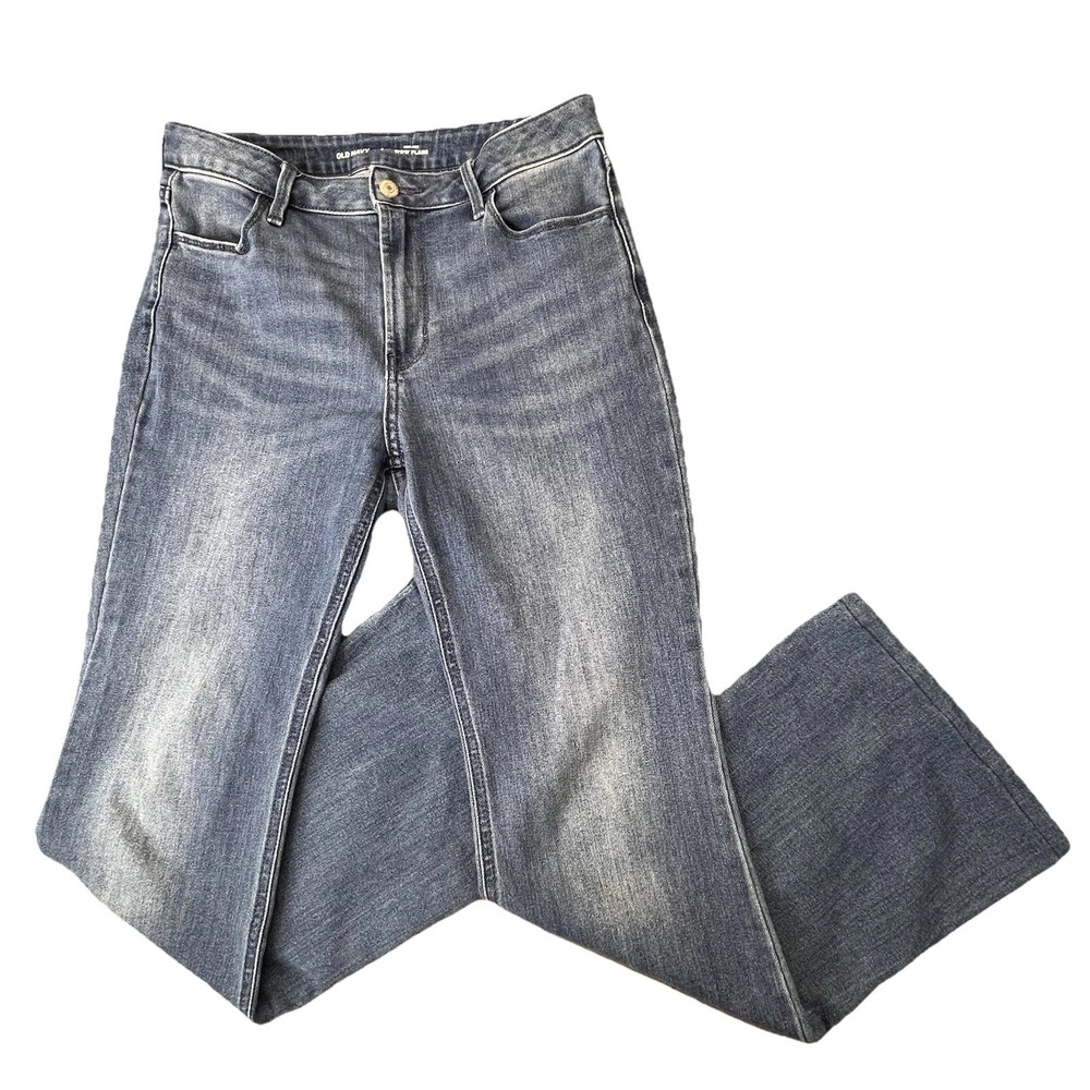 Old Navy Wow Flare Jeans Women 4 High Rise Medium Wash 28.5" Inseam Boho Retro